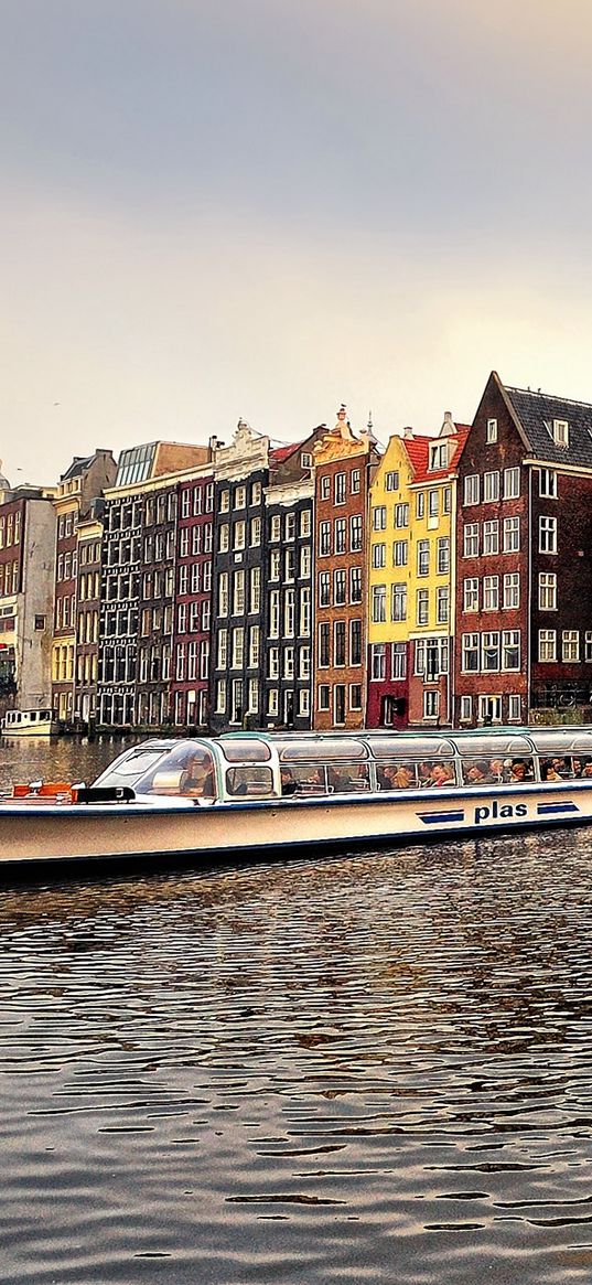 amsterdam, capital, netherlands, river, buildings, city