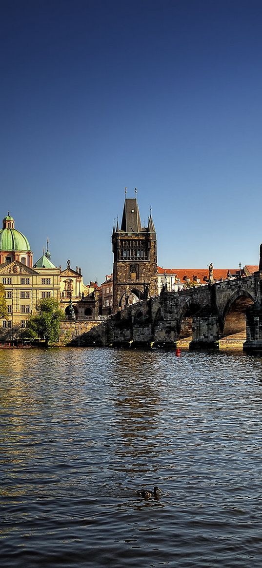 czech republic, prague, city, river, bridge