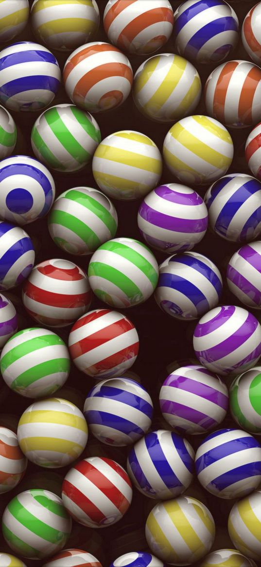 balls, striped, multi-colored