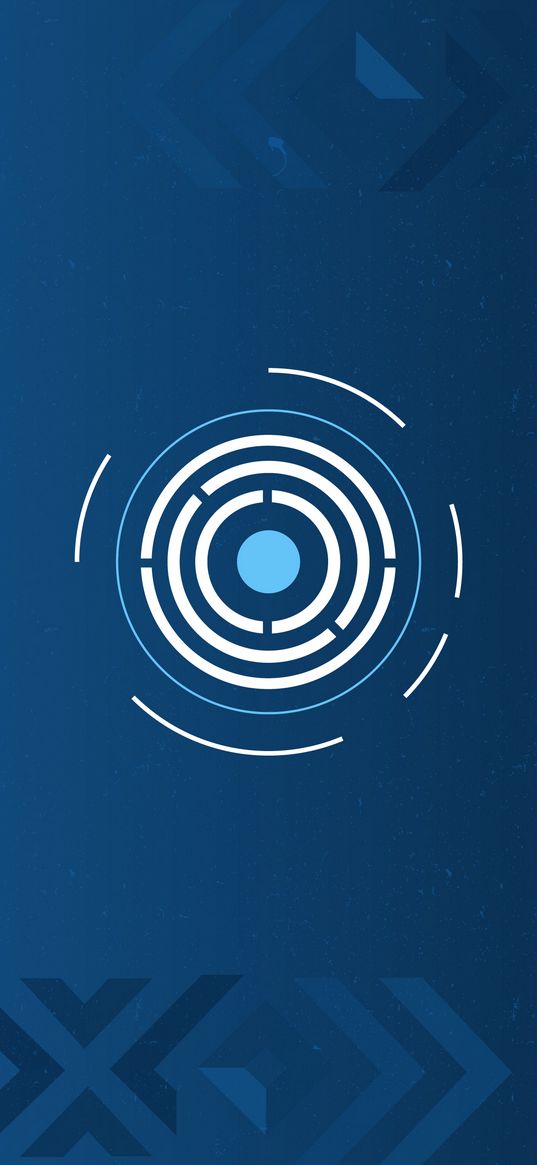 destiny 2, game, circles, waves, logo, emblem, white, blue background