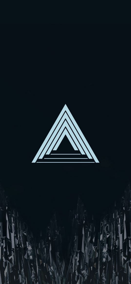 destiny 2, game, triangle, logo, emblem, black background