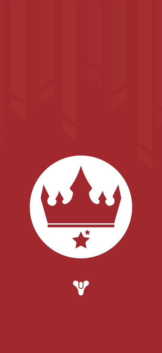 destiny 2, game, crown, emblem, logo, white, red background