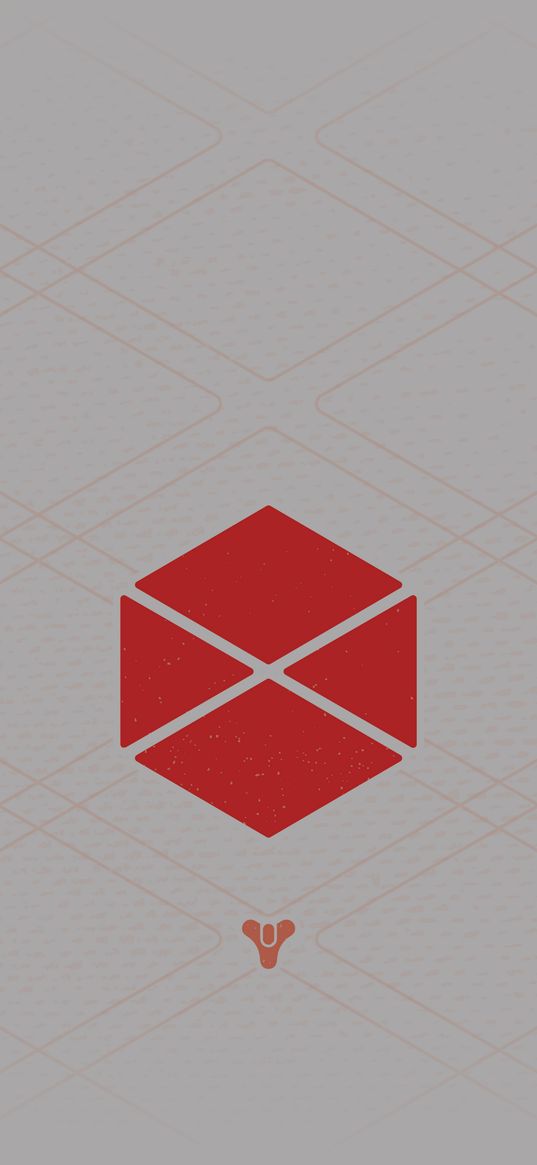 destiny 2, game, diamond, cross, emblem, logo, red, gray background