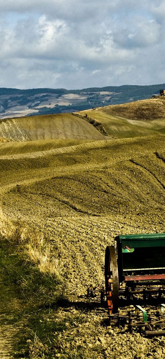 fields, plow, road, economy