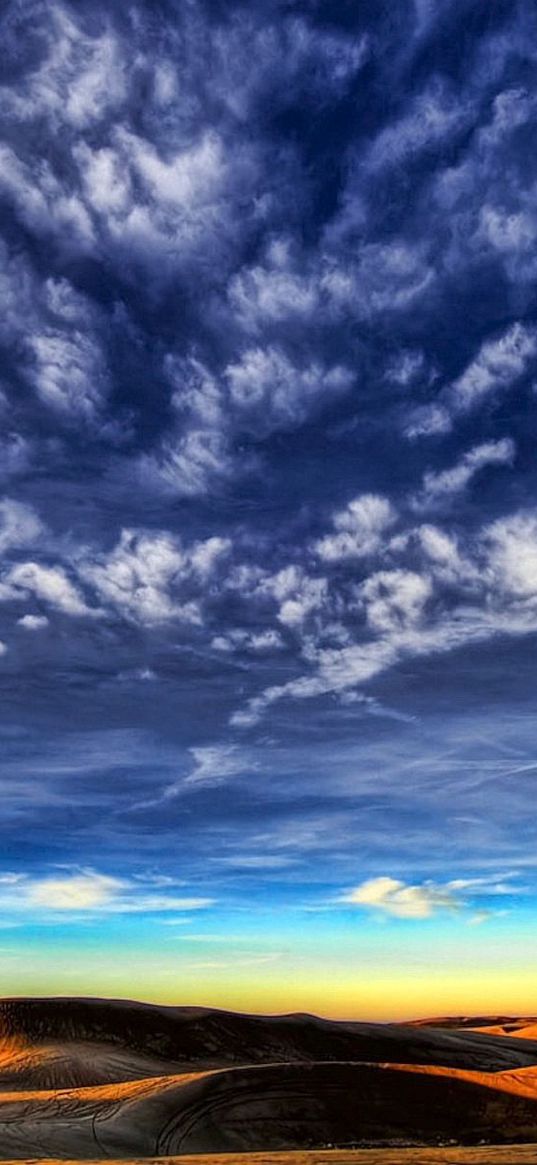 clouds, sky, lines, patterns, desert