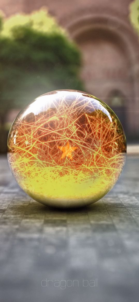 ball, glass, surface, close