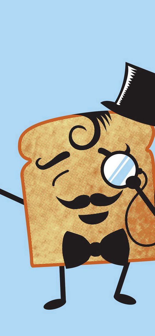 sandwich, monocle, hat