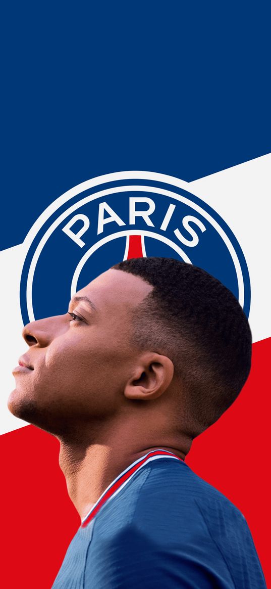 kylian mbappe, footballer, paris saint-germain, psg, logo, football