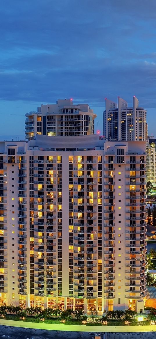 sunny isles beach, miami, florida, panorama, atlantic coast, city nightlife