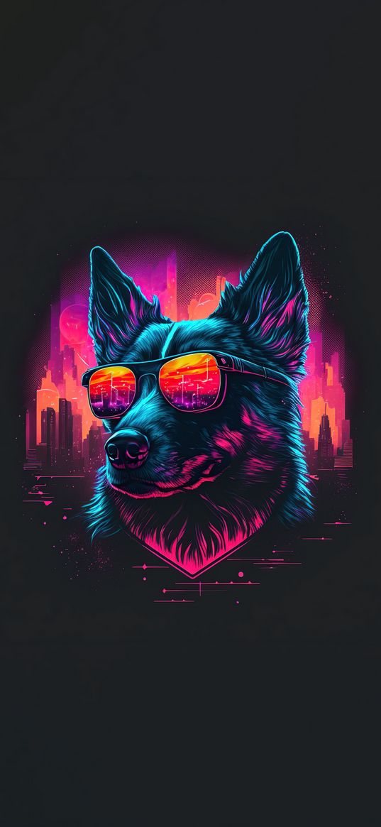 dog, animal, glasses, portrait, retro, art