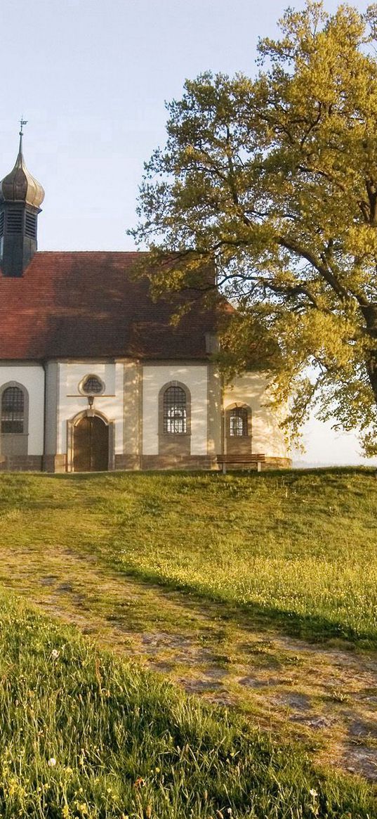 chapel, bavaria, germany, trees, glade