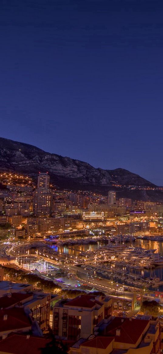 city, sky, buildings, night