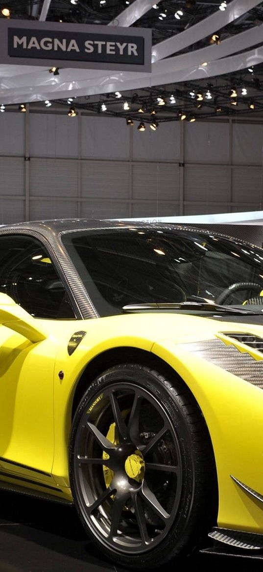 ferrari, yellow, auto, beauty