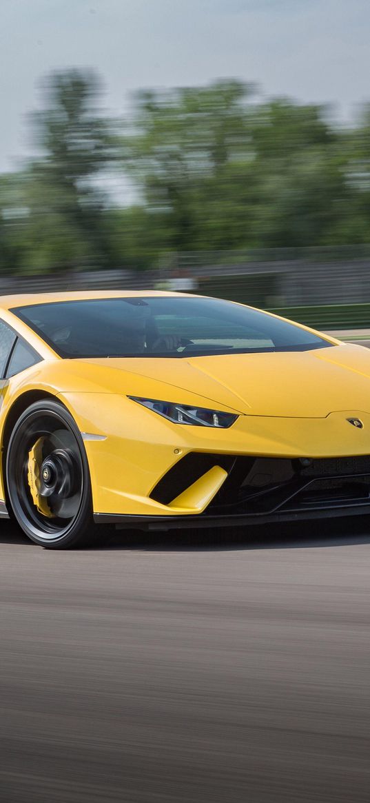 lamborghini huracan, lamborghini, car, sports car, yellow, speed