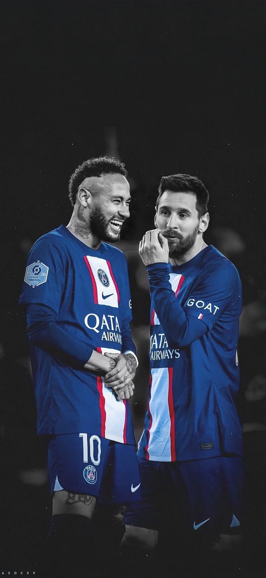 neymar, messi, footballers, psg, paris saint-germain, laughter, football