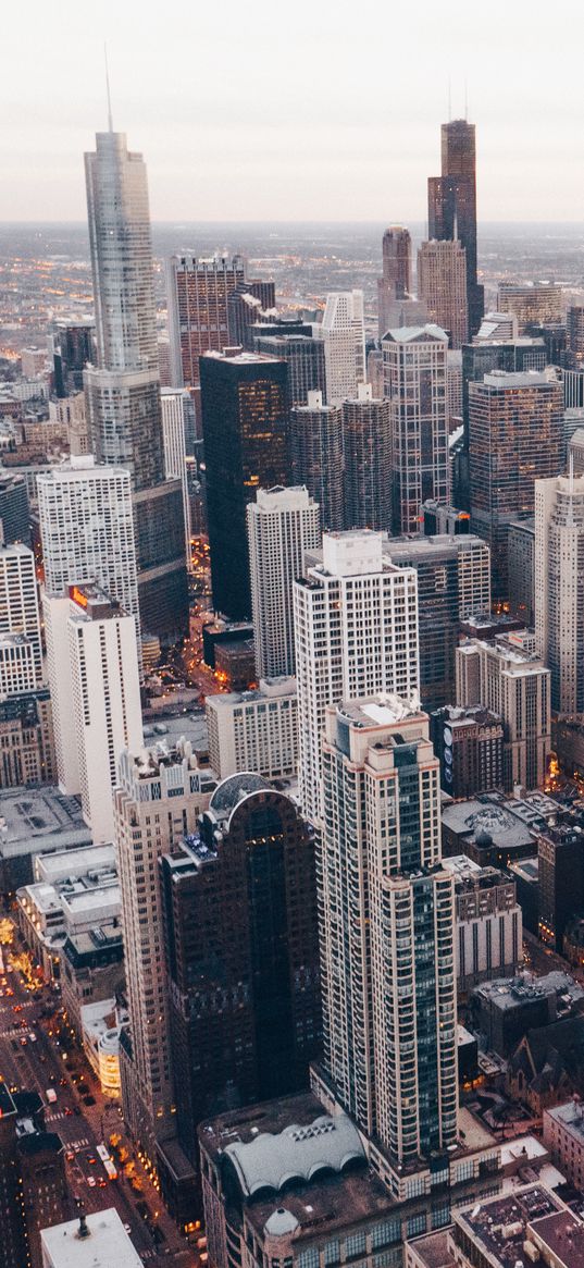 city, metropolis, buildings, skyscrapers, aerial view, chicago, united states