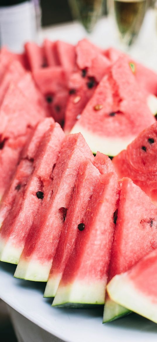 watermelon, slices, ripe, juicy, summer