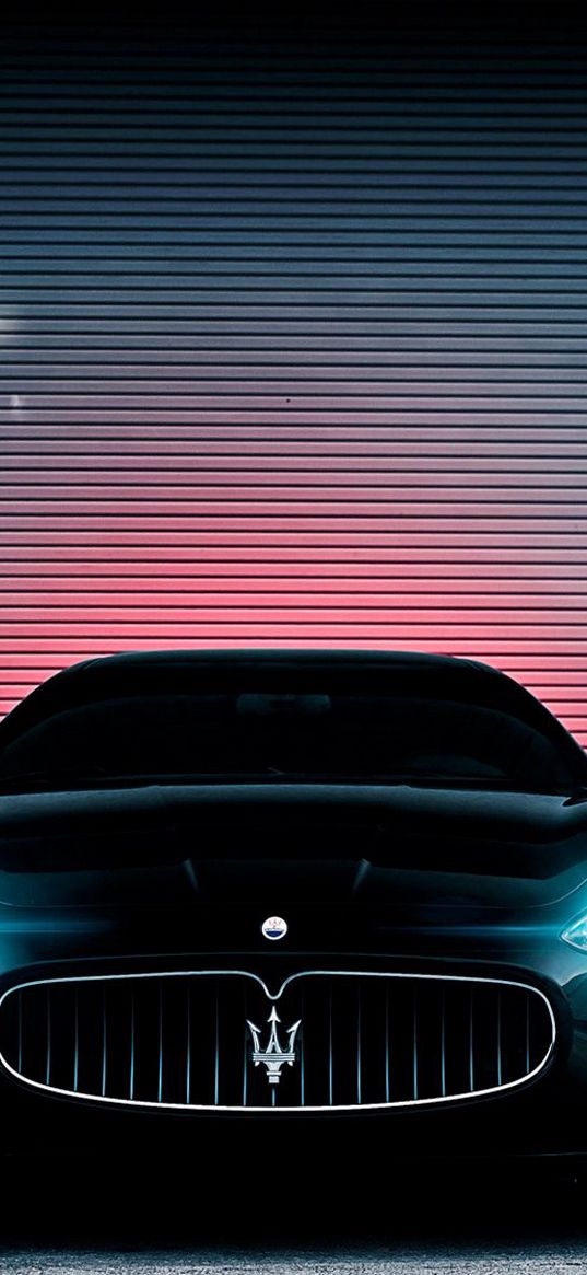 maserati, lights, wall, car