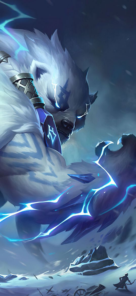 volibear, bear, league of legends, game, snow, ice, art