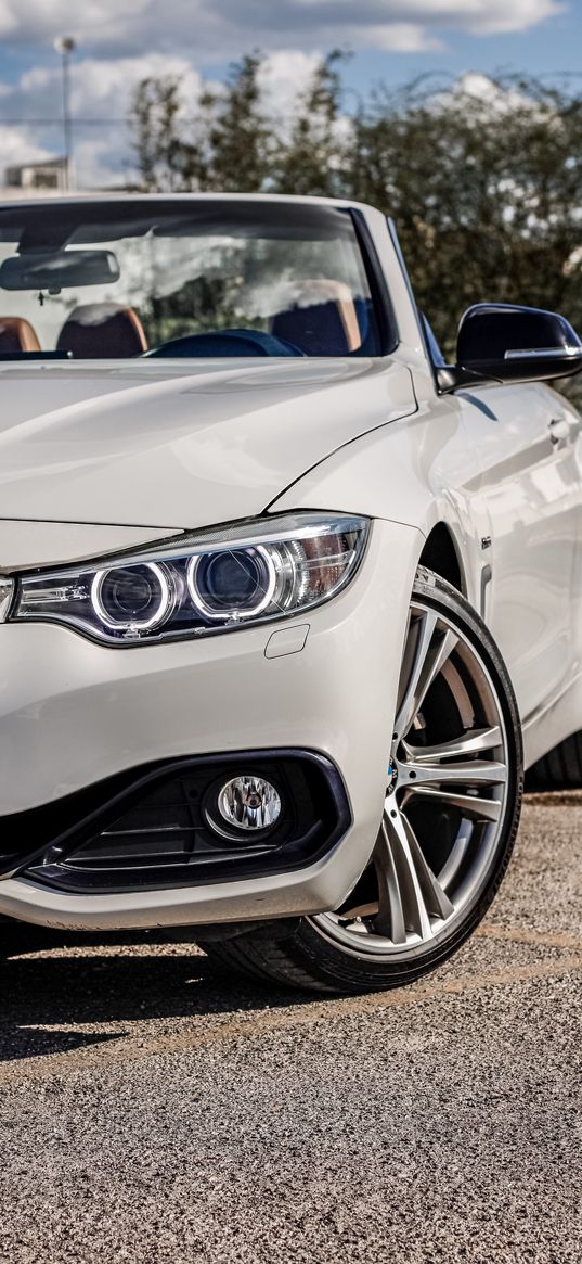 car, bmw, convertible, white, light