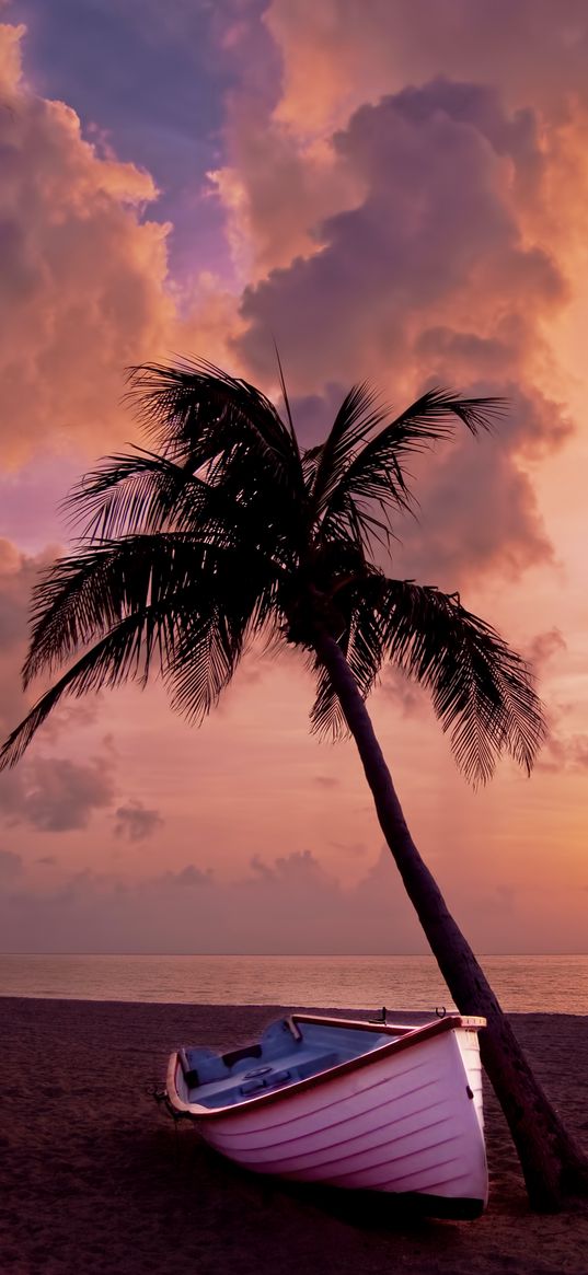 boat, beach, sunset, water, sea, waves, sand, recreation