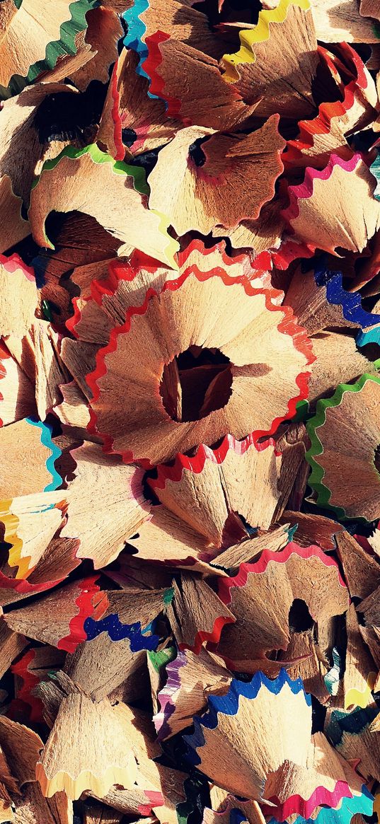 shavings, pencils, colorful, wooden