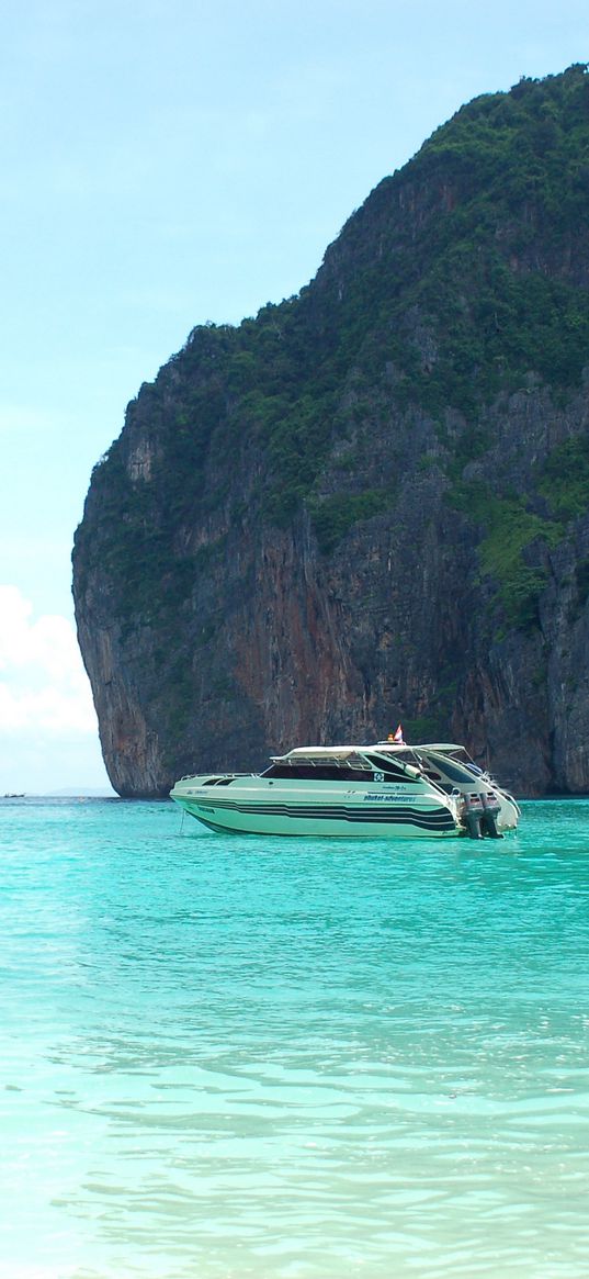 thailand, tropics, sea, boats, rocks