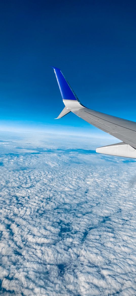 airplane, sky, clouds, height, blue