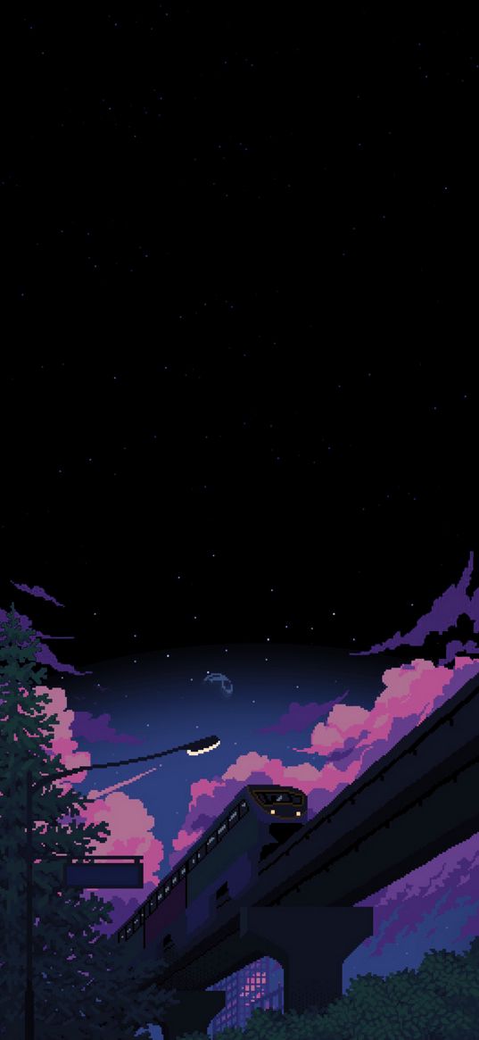 pixel, anime, sunset, art