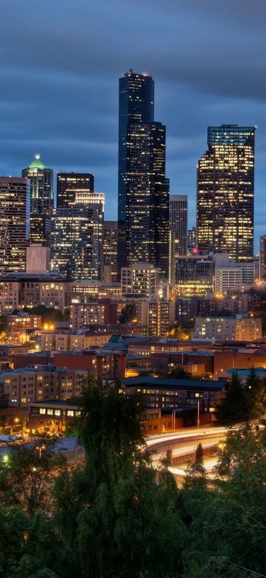 seattle, united states, washington, night