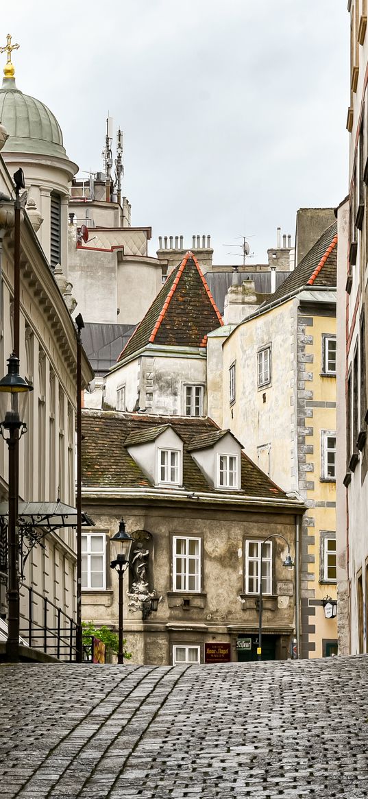 street, paving stones, buildings, architecture, vienna, austria