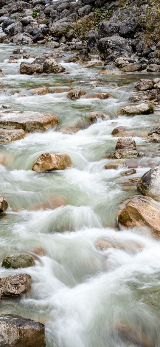 stream, cascade, stones, nature