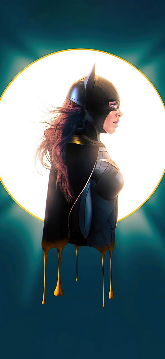 batwoman, superhero, dc, moon, sky, art