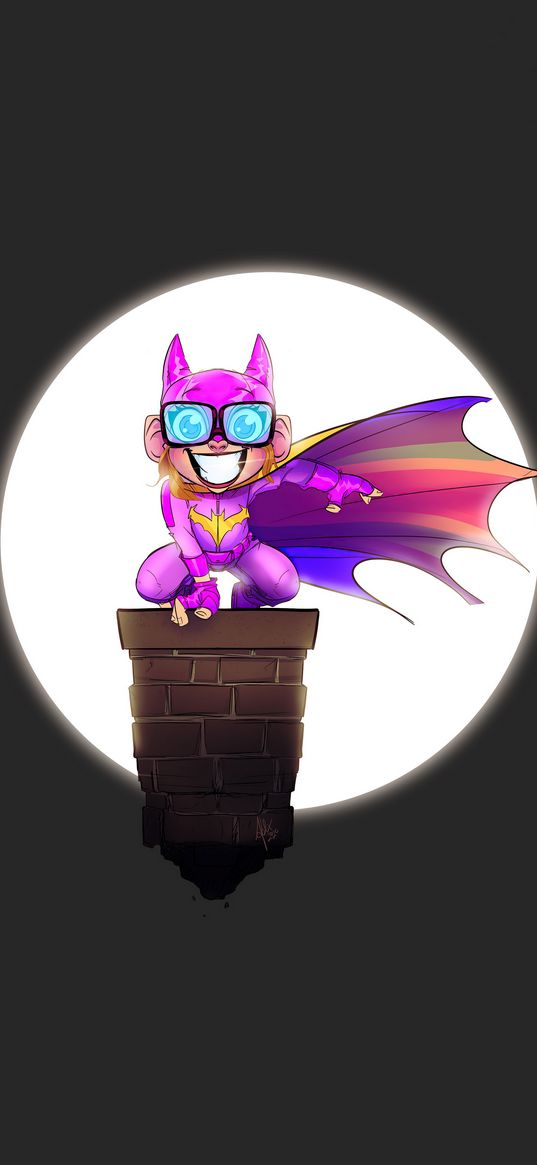 batwoman, superhero, dc, moon, chimney, art