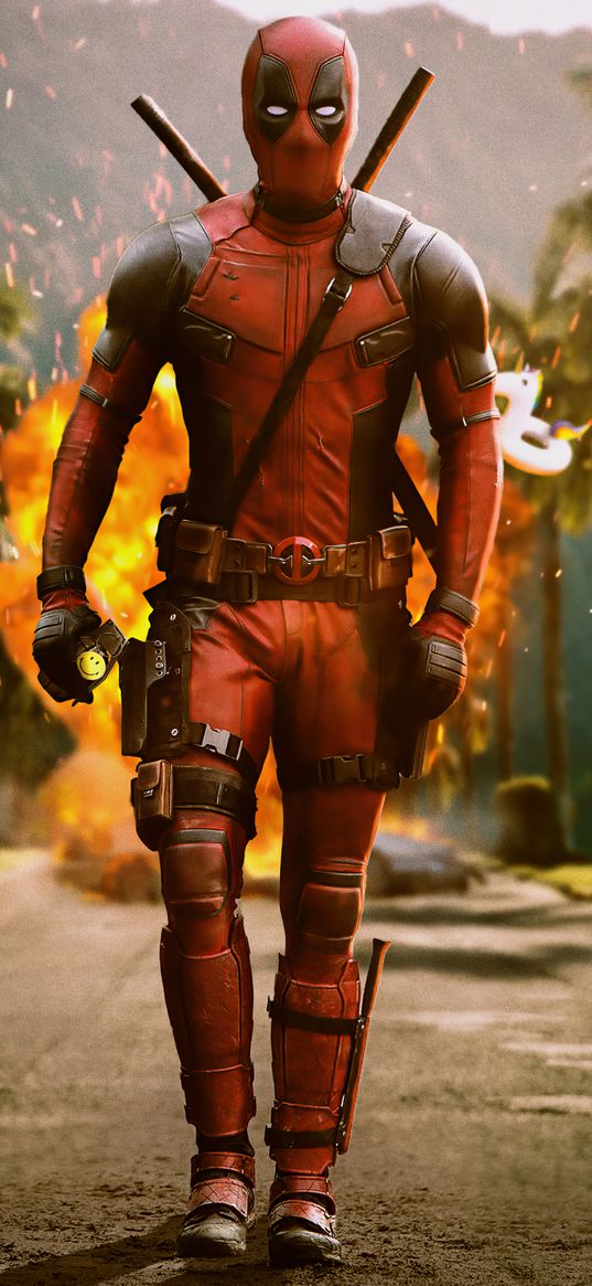 deadpool, superhero, marvel, explosion, art