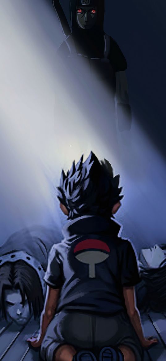 sasuke uchiha, naruto, anime, character, child, art