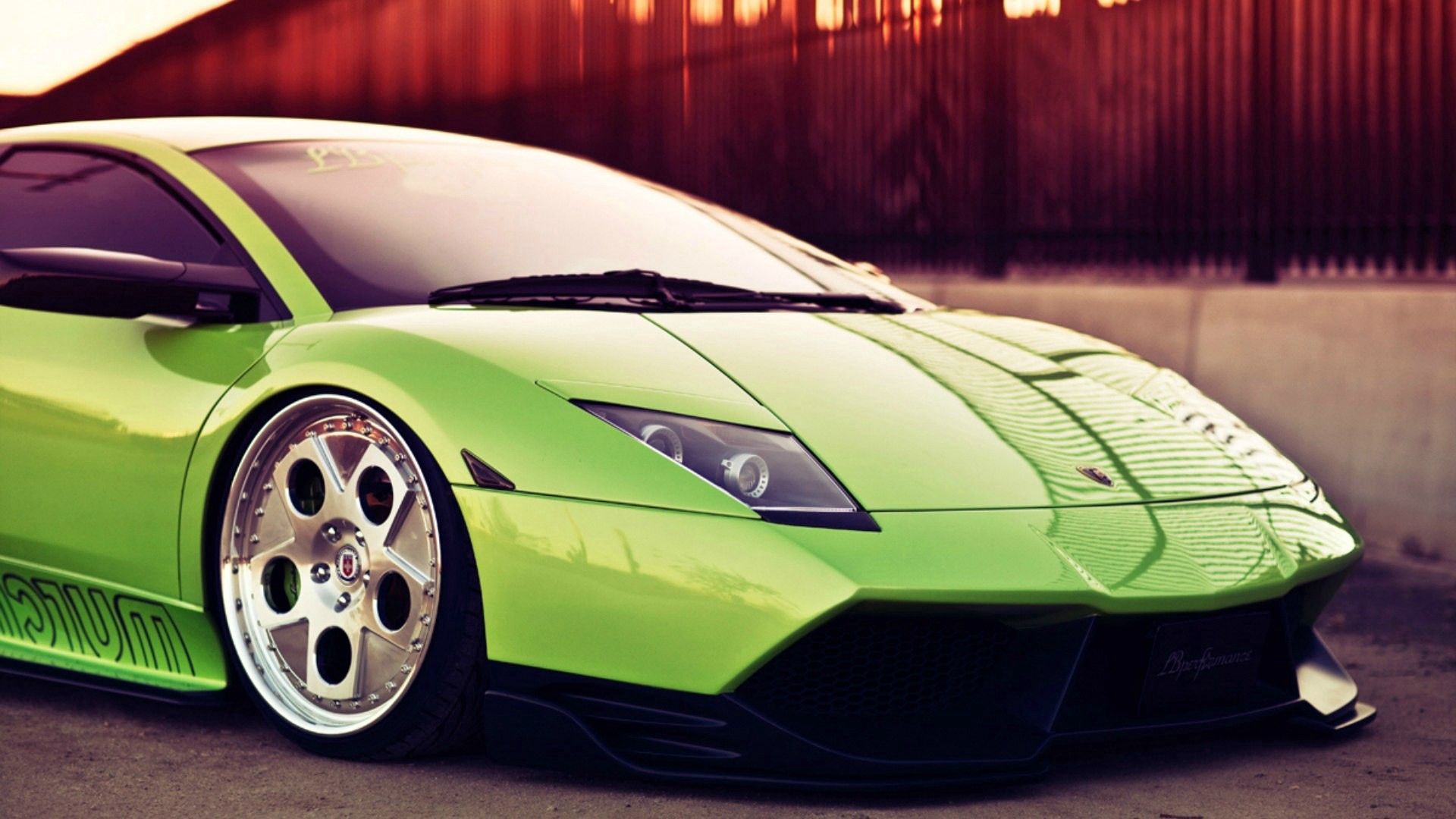 side view, green, cars, lamborghini