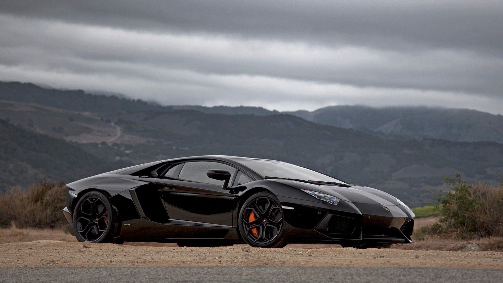 road, mountain, sky, stylish cars, lamborghini