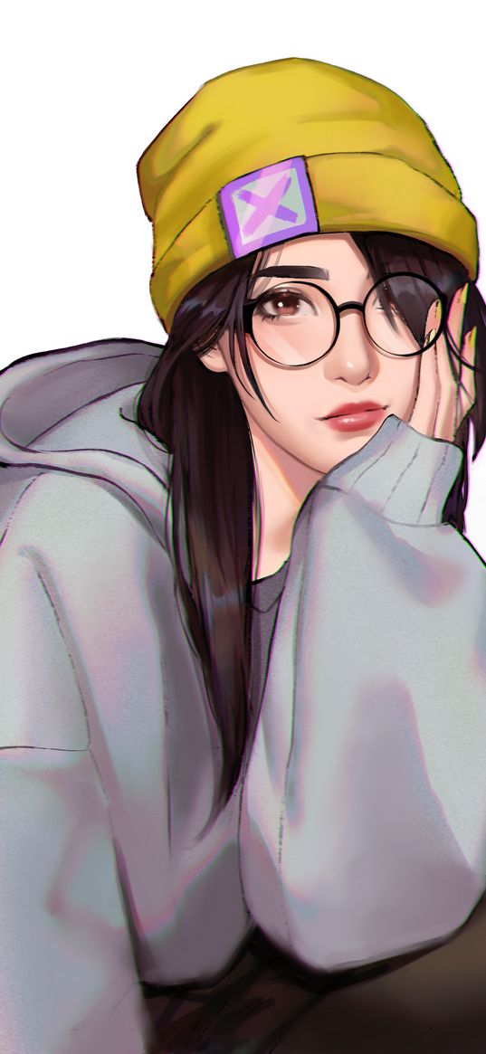 killjoy, valorant, game, girl, glasses, hat, hoodie, sweetheart, white background, art