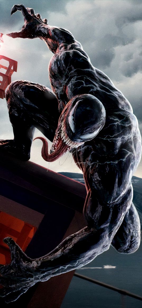 venom, marvel, character, mouth, teeth, roof, lighthouse, art