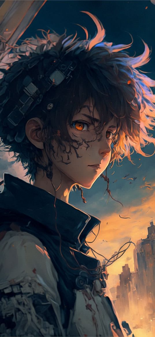 anime boys, anime, red eyes, al art, illustration, fanart, character design