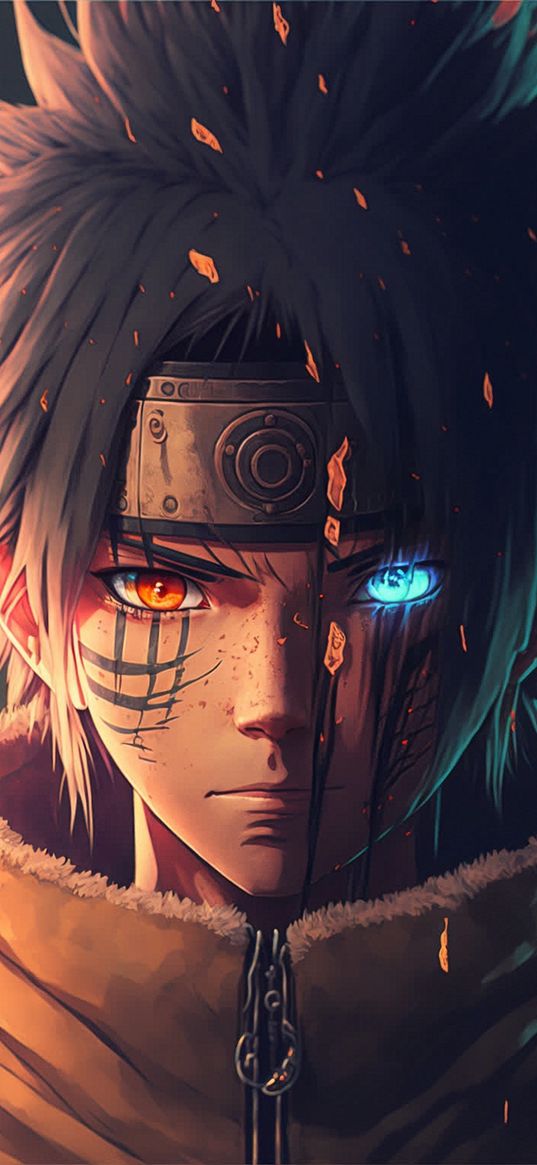 naruto uzumaki, naruto, anime, digital art, glowing eyes