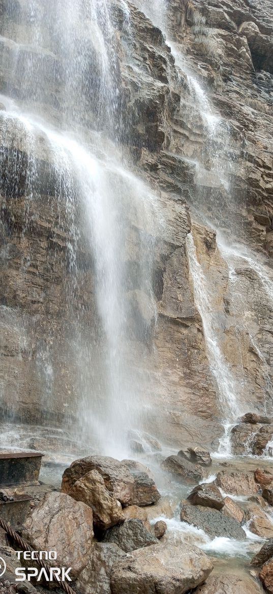 waterfall, nature, yalta, stones