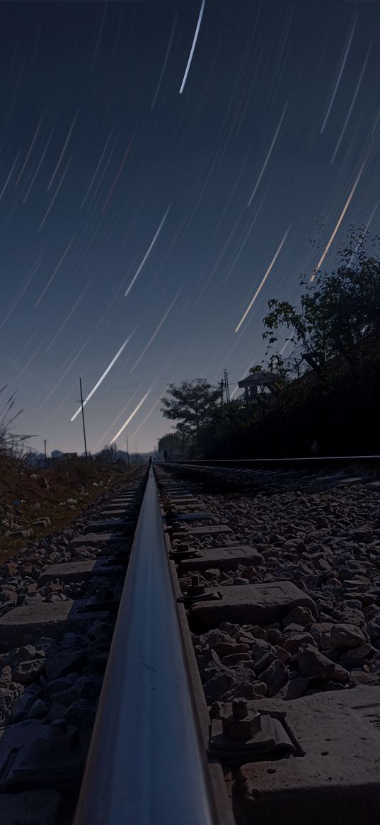 rails, dark, star, sky, astrophotography