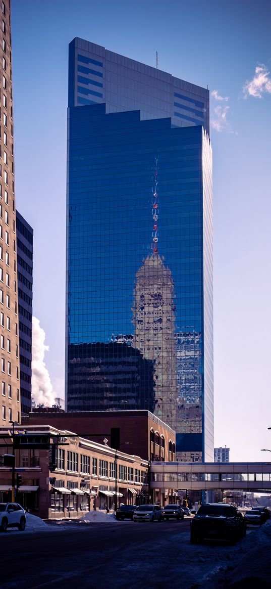 buildings, reflection, skyscraper, mirrored, city