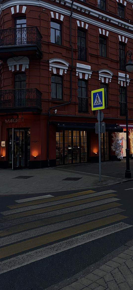 street, restaurant, red, road