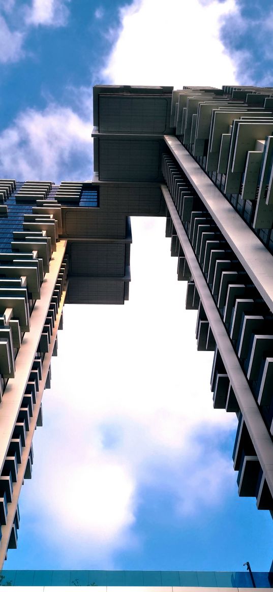 house, building, high, clouds, sky, architecture