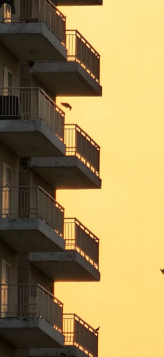 house, building, balconies, light, city, aesthetics