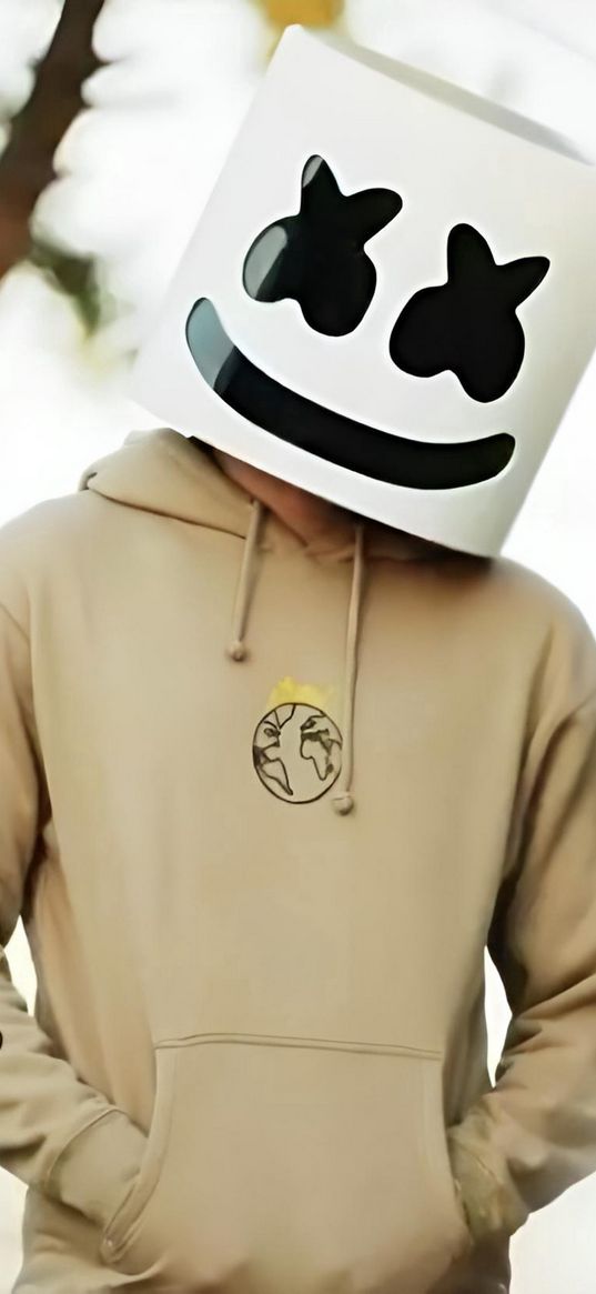 marshmallow, mask, smiley face