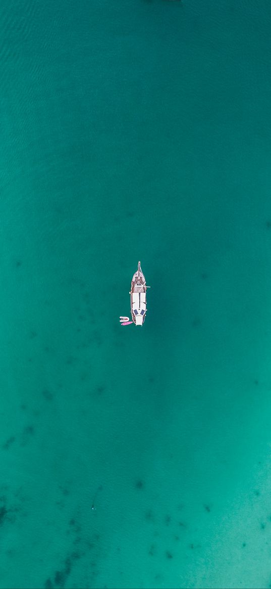 boat, sea, underwater, bottom, minimalism